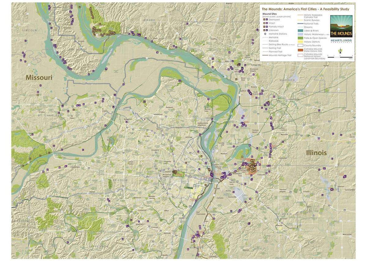 A HeartLands Conservancy project study has mapped more than 500 Mississippian mounds in the bi-state area.