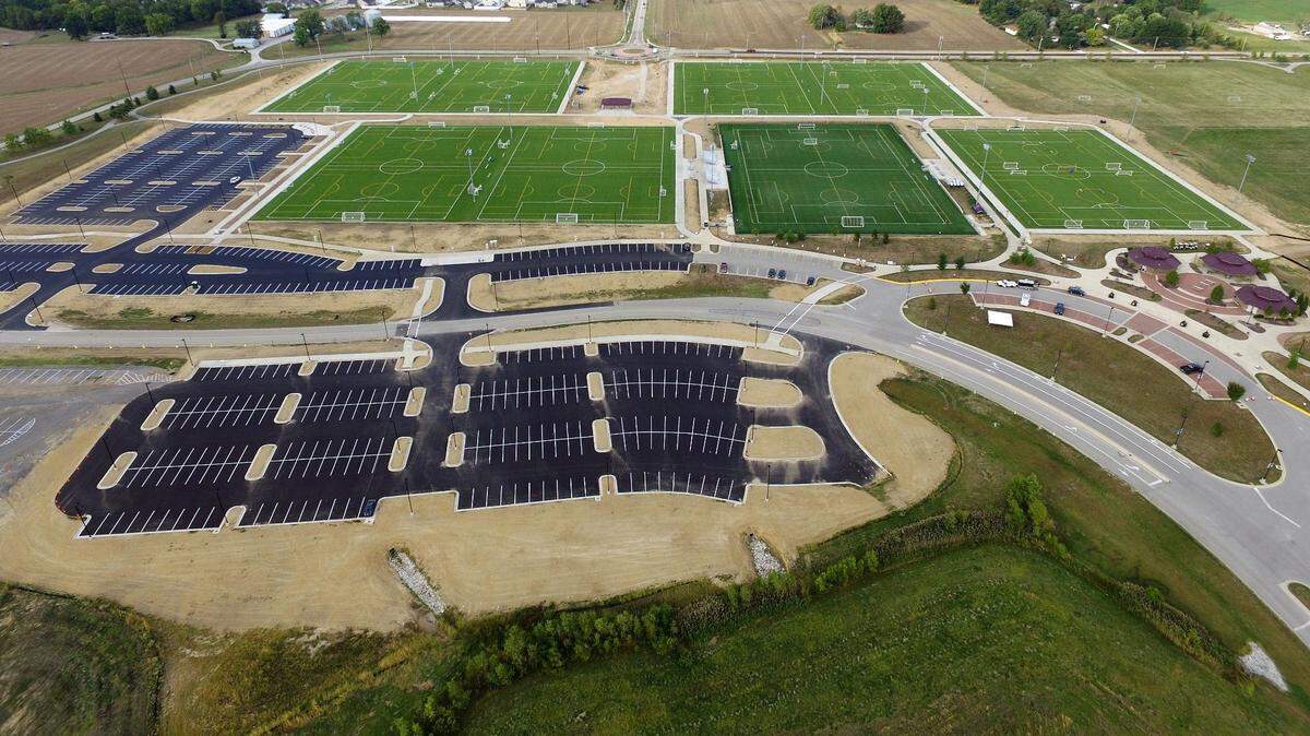 Soccer fields at the O’Fallon Family Sports Park.