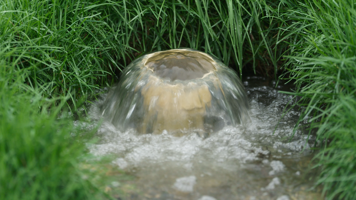 The ditch surrounding Cahokia Heights resident William McNeal’s house flows with smelly water every time there is significant rain. The overflows by McNeal’s house made up more than a third of the 107 sanitary sewer overflows in Cahokia Heights.