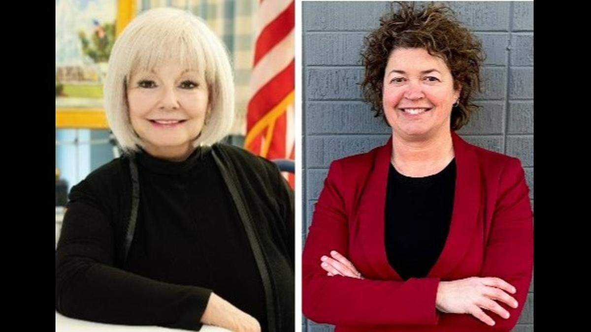 Belleville mayoral candidates include incumbent Mayor Patty Gregory, left, and challenger Jenny Gain Meyer, who now serves as city clerk. The election will be held April 1.