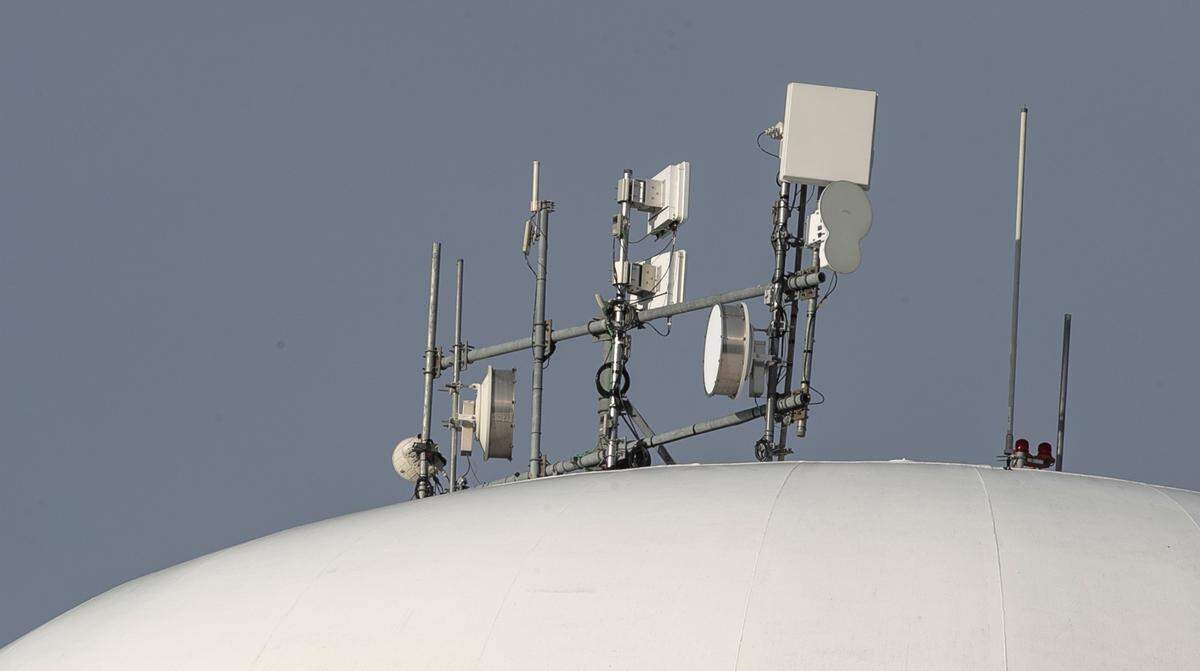 Wisper Internet, based in Mascoutah, Illinois, installs their technology on towers, grain bin elevators, poles, or water towers to give internet access to rural homes. Their equipment is installed on the Mascoutah Water tower in Scheve Park.