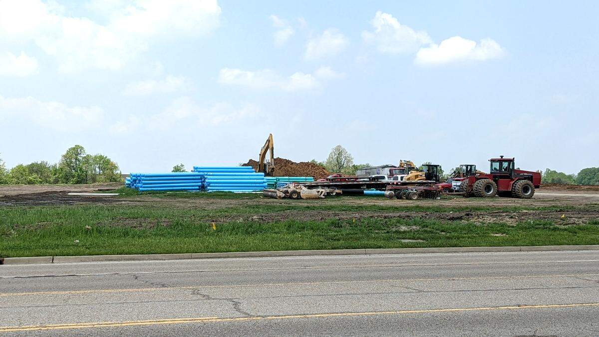 Activity at the site for the new Orchard Town Center in Glen Carbon