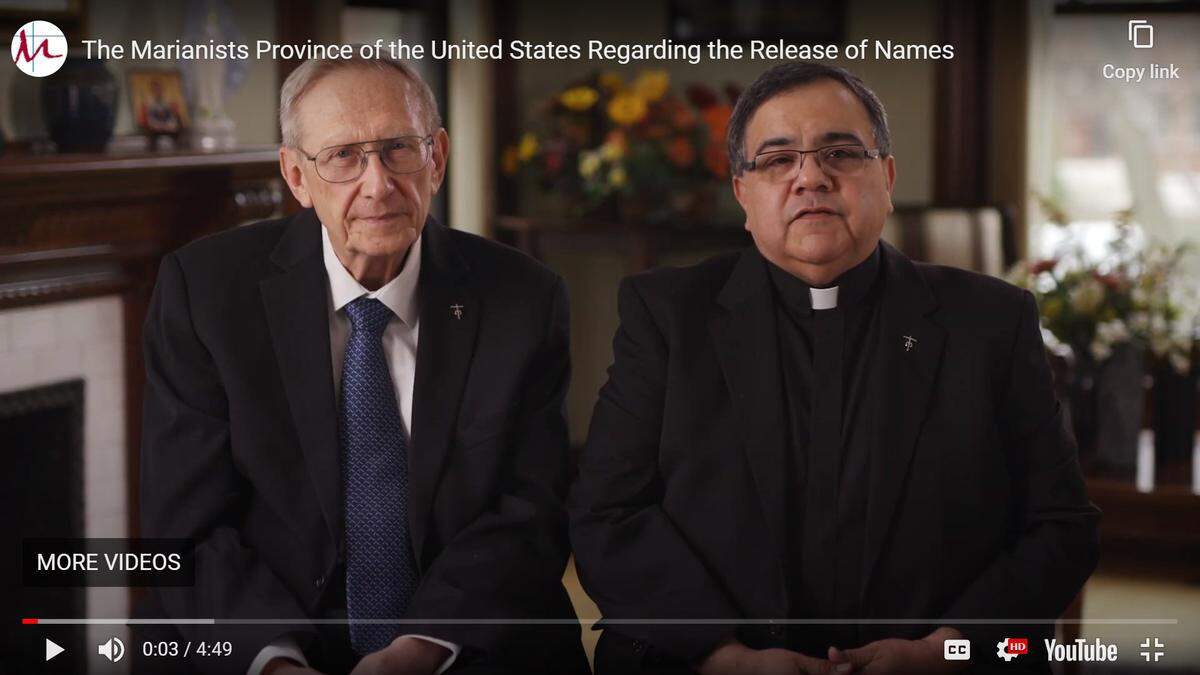 Father Oscar Vasquez, provincial of the Society of Mary, and Assistant Provincial Bernard Ploeger posted a video message with a list of accused clergymen.