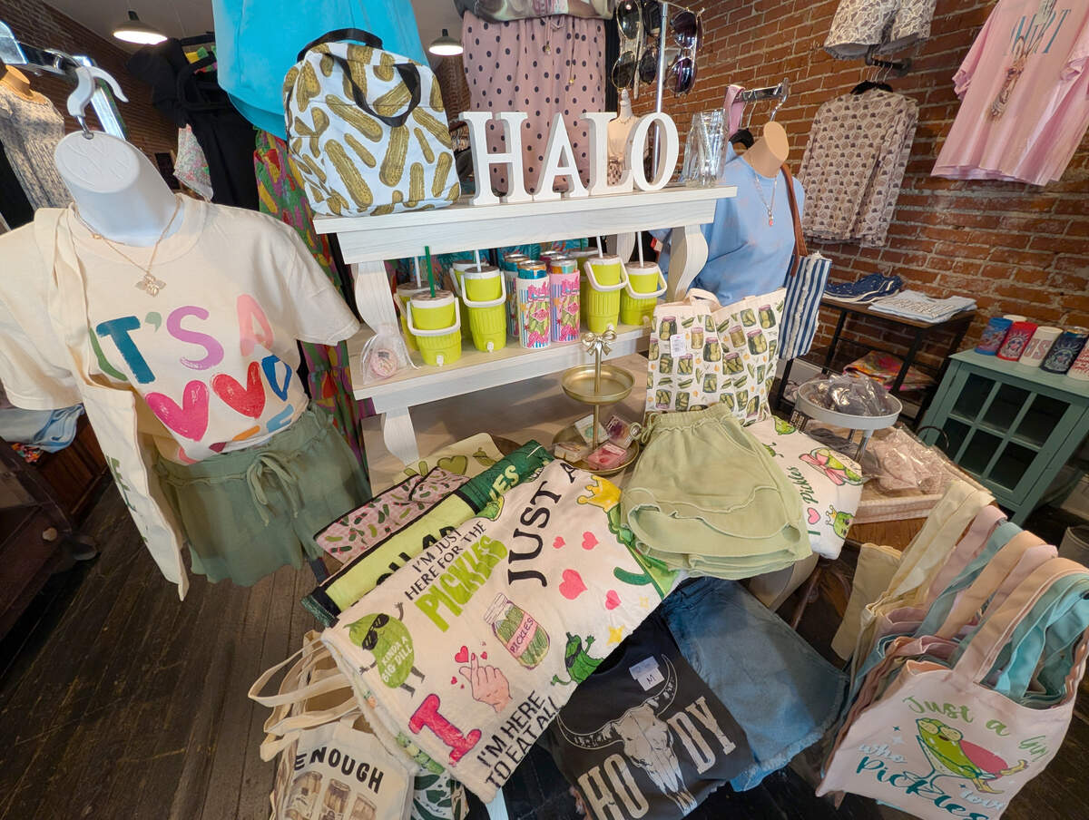 A look at the pickle-themed merch at Halo in downtown Belleville