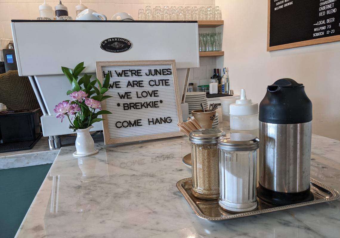 The coffee counter at June’s Breakfast + Patio