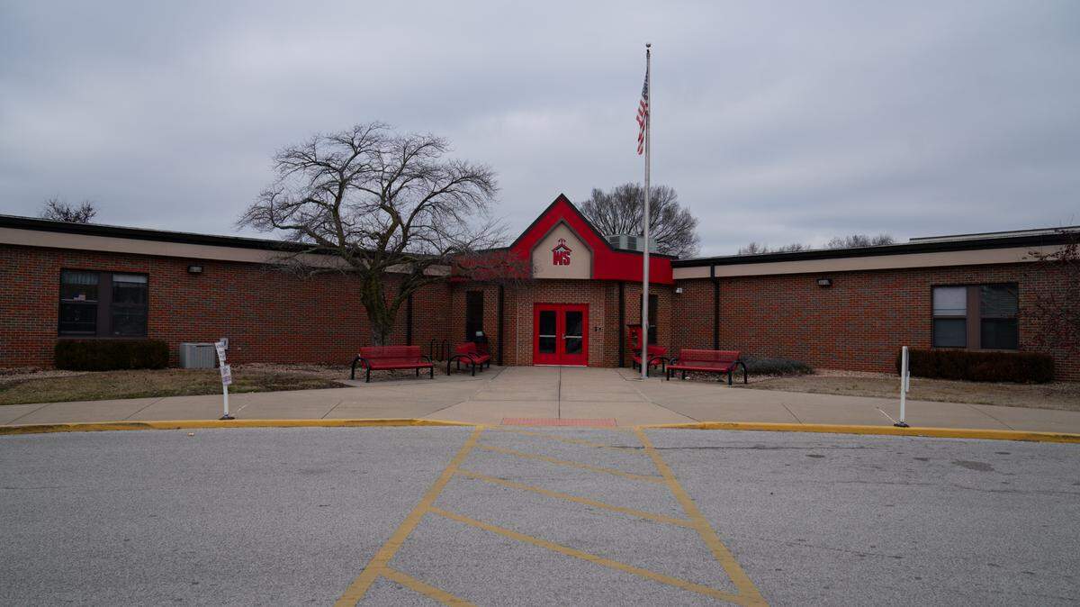 Outside of Whiteside Elementary School in Belleville, Ill., on Jan. 31, 2024.