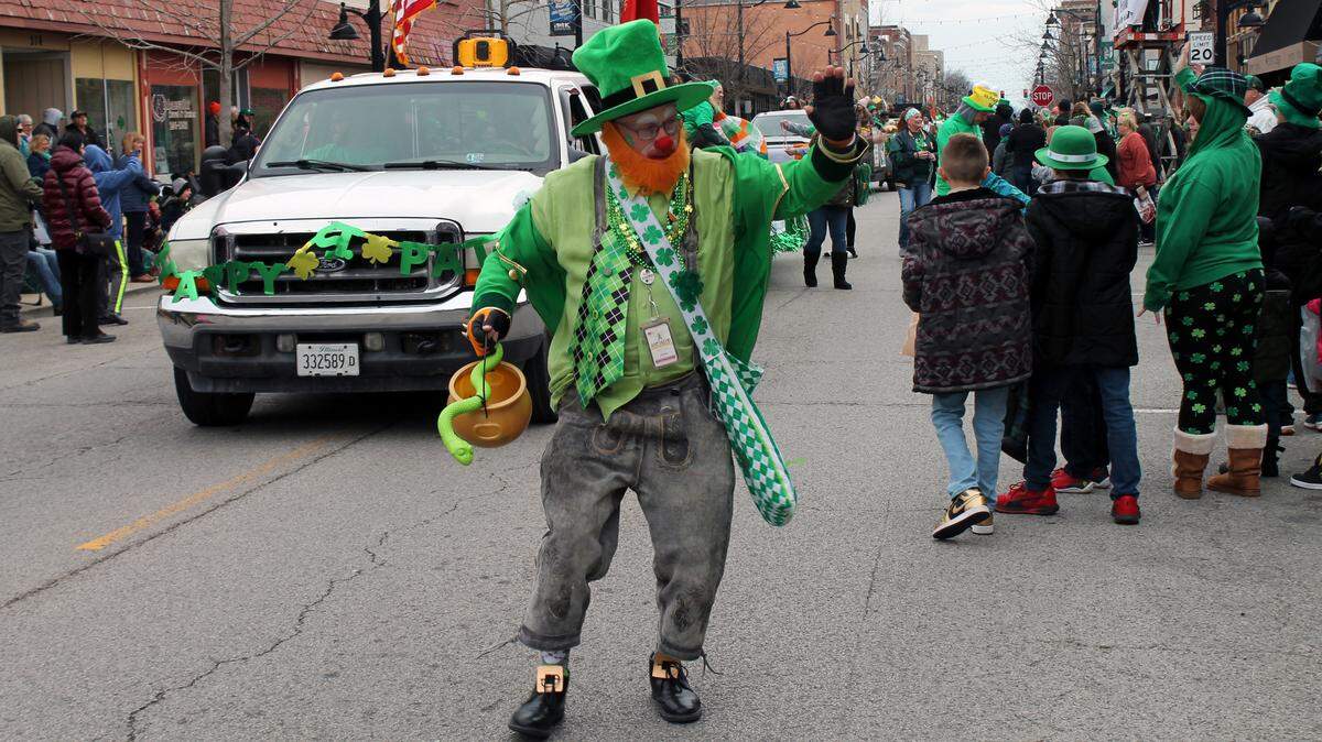 This file photo shows a participant in the Belleville St. Patrick’s Day Parade.