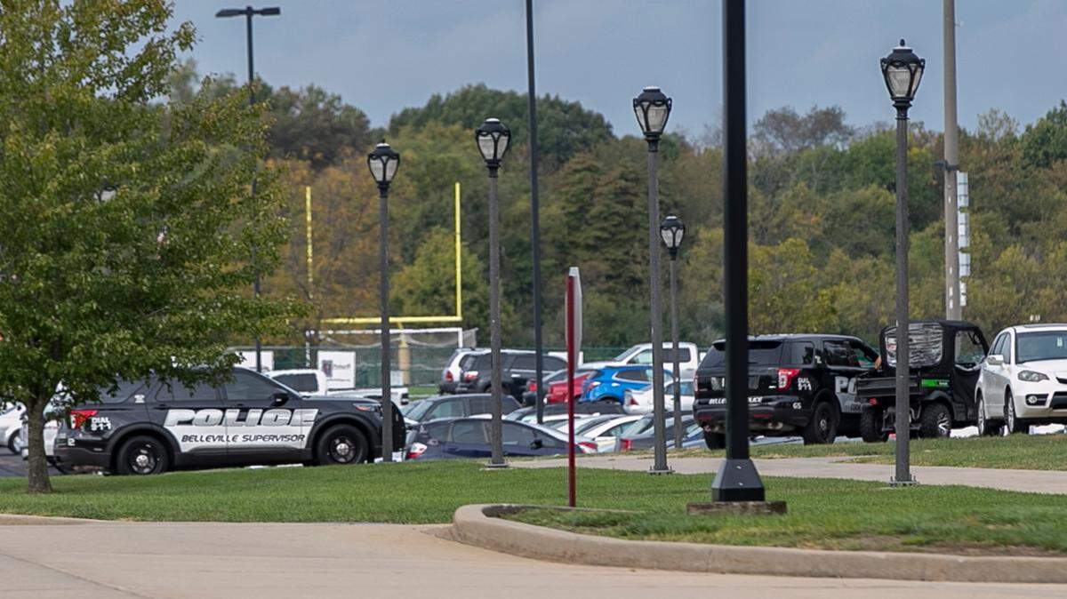 Belleville Police were on the Belleville West High School Campus Thursday morning.