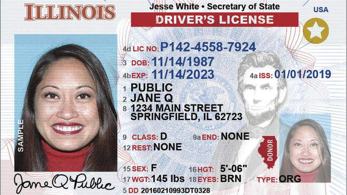 The new deadline for REAL ID, an example of which is shown here, is May 7, 2025.