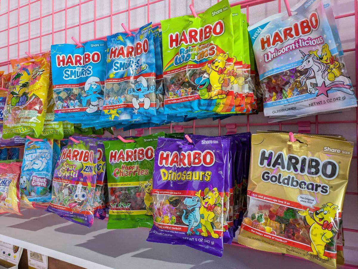 A selection of gummi candy at The Candy Bar in downtown Belleville