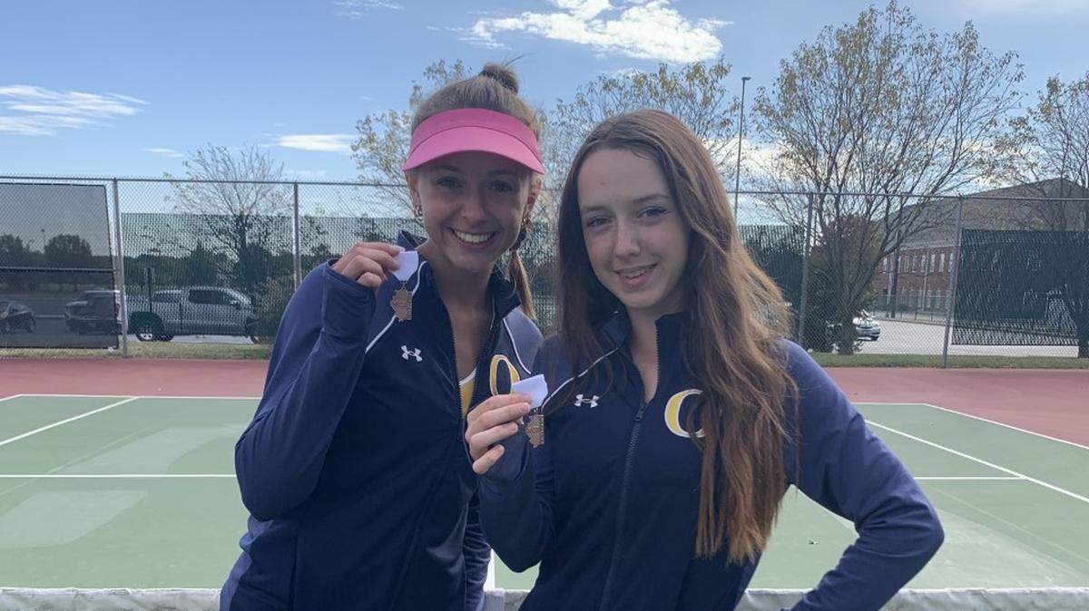 O’Fallon High School tennis standouts Isabel Wells and Natalie Spihlman qualified for the IHSA state tournament as a doubles team during sectional competition.