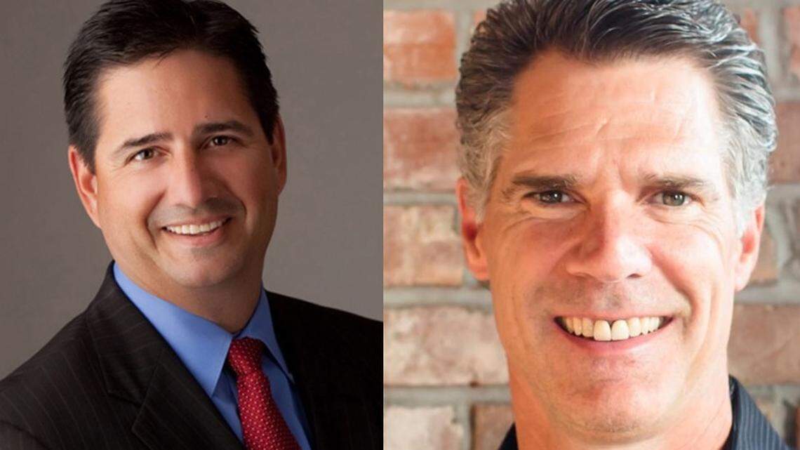 State Rep. Jerry Costello II, D-Smithton, (Left), and Republican David Friess