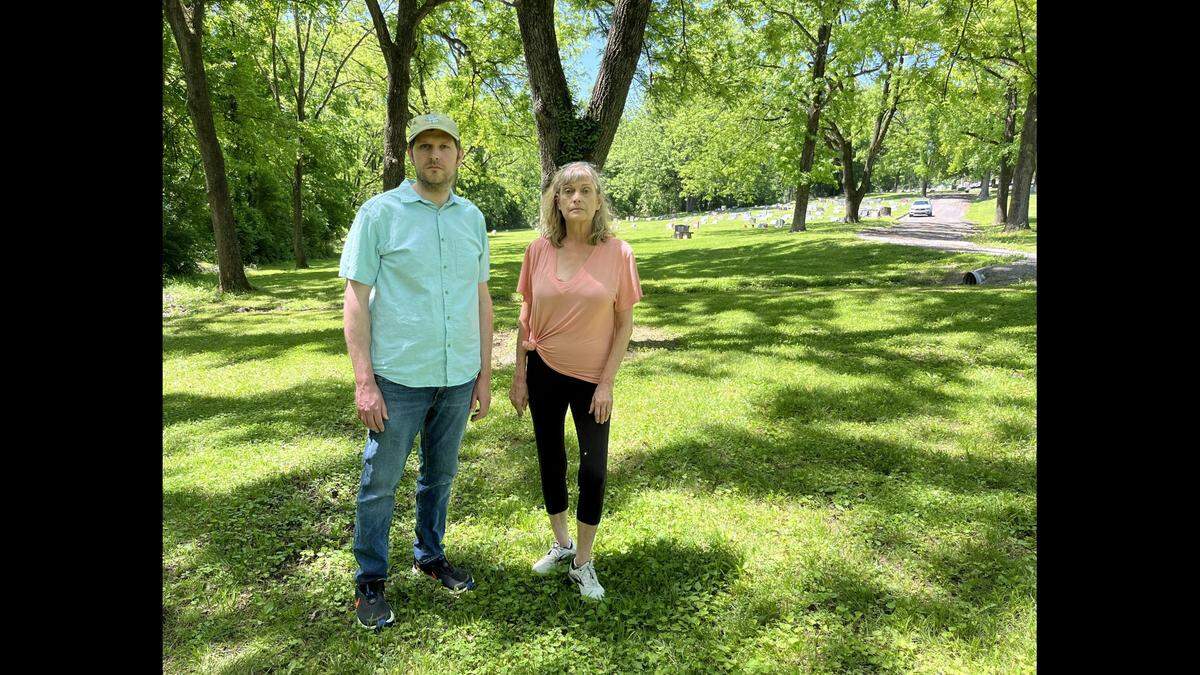 Jesse Berger and Natalie Wilson launched a campaign last month to stop the city of Belleville and a solar company from clear-cutting woods behind Mount Hope Cemetery to make way for a solar farm.