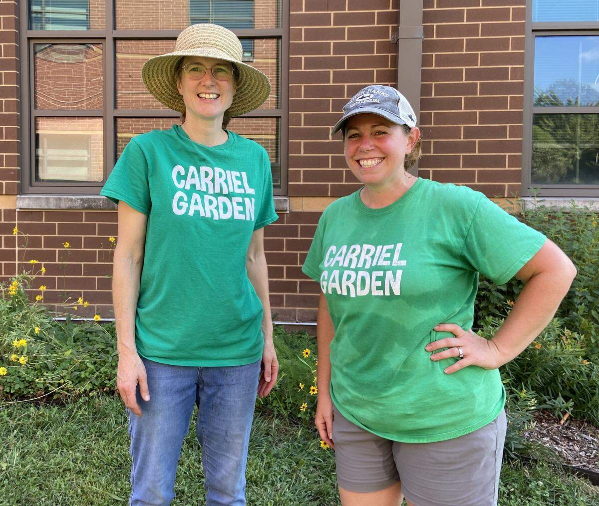 To teach about nature and ecosystem interactions, Life Sciences teacher Amanda Mellenthin took the classroom outside at Carriel Junior High School several years ago, planting butterfly and vegetable gardens in a side yard, and later, a pollinator patch of native prairie grasses across the road. Furthermore, Mellenthin and fellow teacher Jami Bossart use the garden for hands-on learning lessons.