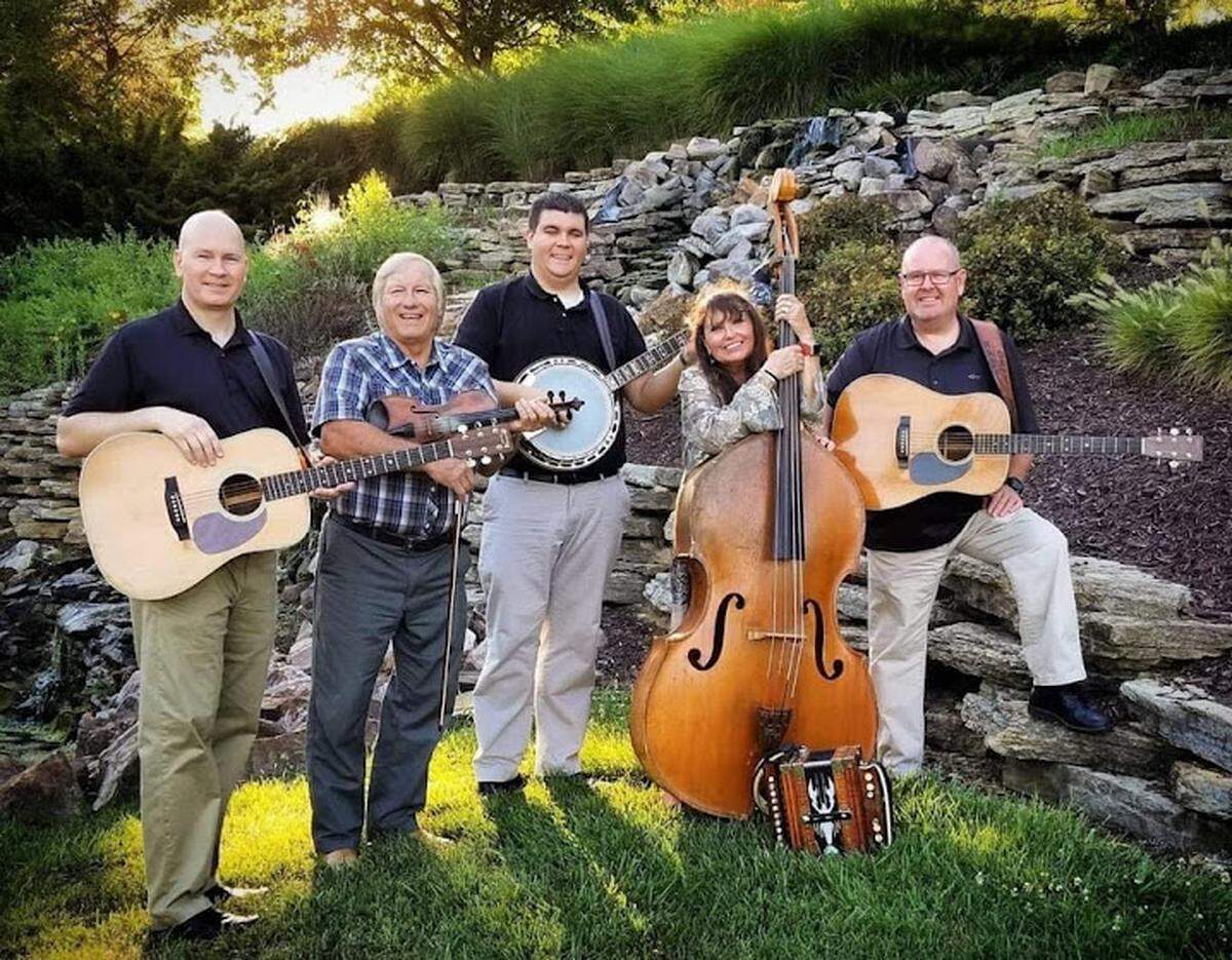 George Portz led the band George Portz and the Friends of Bluegrass for 44 years. Members in this recent photo include, left to right, lead singer David Dalton, Portz, banjo player Zach Hardesty, bass player Kathie Pohlman and guitarist Dave Montgomery.