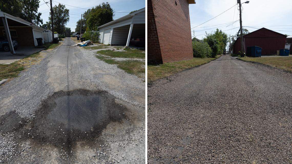 Belleville alley resurfacing stops abruptly due to material shortage