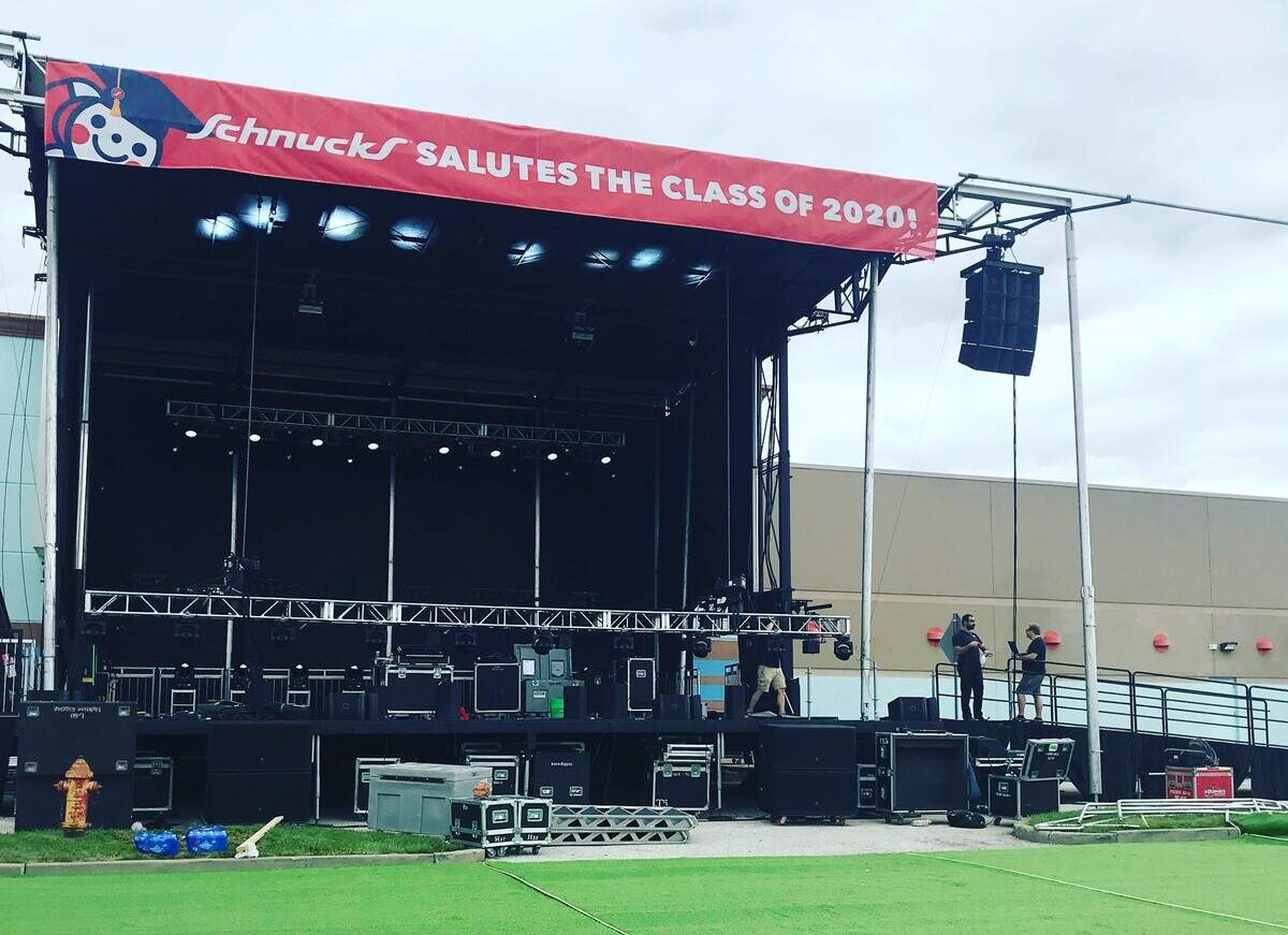 Bands will perform on a large stage at Drive-In St. Louis, a new concert and movie venue that also is hosting graduation ceremonies during the COVID-19 pandemic.