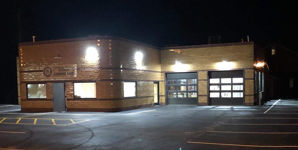 The yellow glazed-block building that houses Millpond Brewing & Incubator in Millstadt was completed in 1943 and operated as a service station for decades.