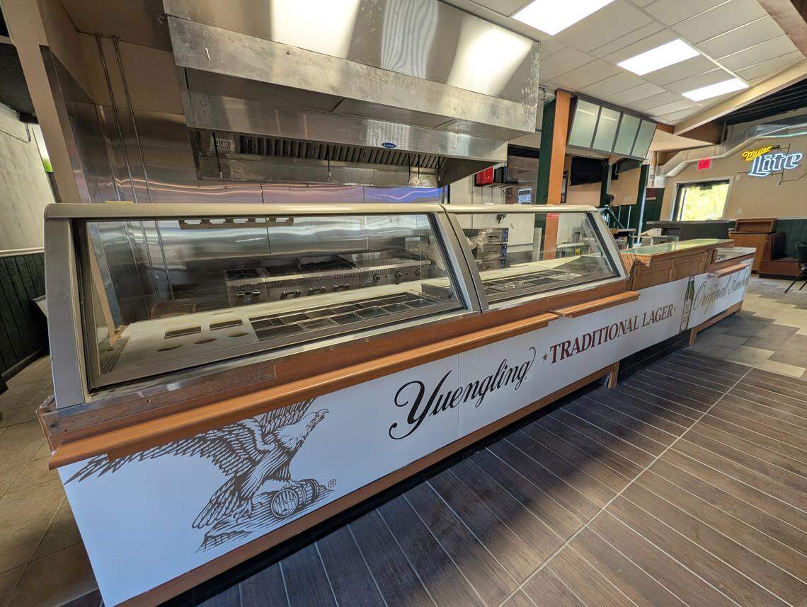 Overall view of the kitchen/ordering counter at Schatze's Bar & Grill in Belleville