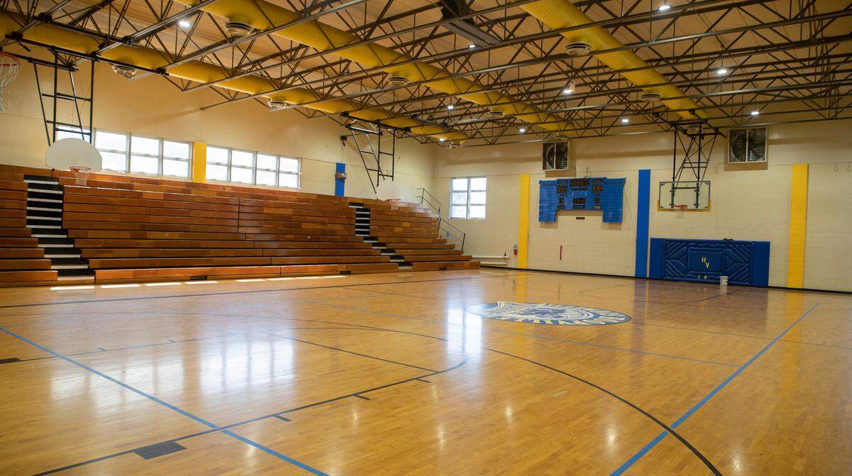 Belleville Christian School is offering to rent this gymnasium and other space in the former Belle Valley School South building.