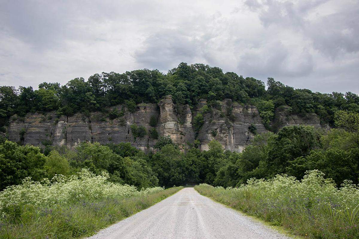 300-foot limestone bluff at Inspiration Point.
