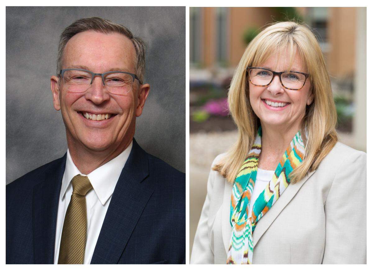 Mike McManus is president of Memorial Regional Health Services, which includes Memorial Hospital Belleville and Memorial Hospital East in Shiloh. Patti Fischer is president of St. Elizabeth’s Hospital in O’Fallon.