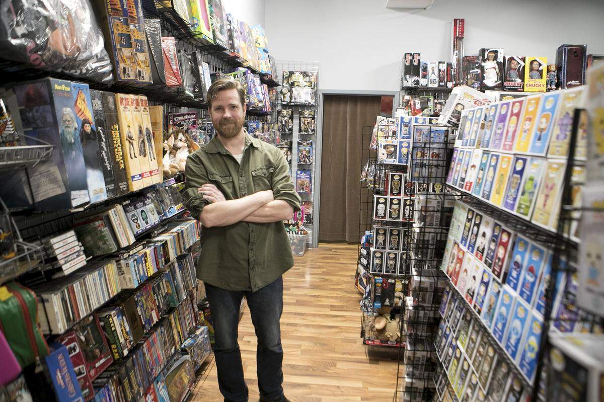 Luke Naliborski, a paranormal investigator and author, runs the I Had That! vintage toy, game and record store in the back portion of Collector’s Corner on Main Street, Belleville.