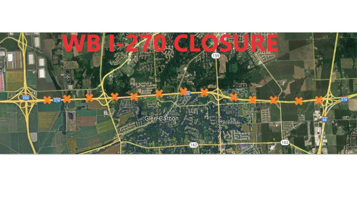 Closure for Interstate 270 roadwork.