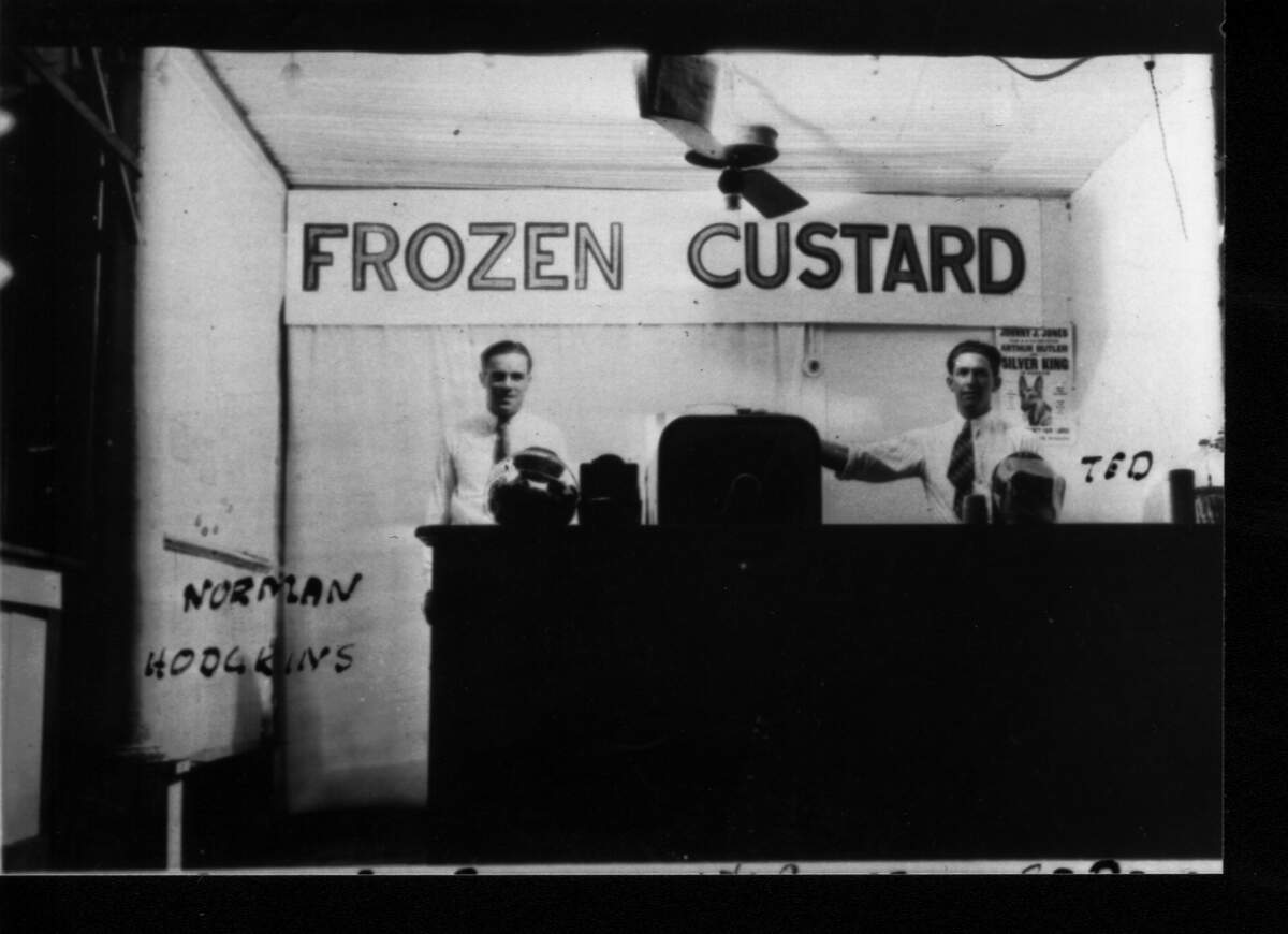 Ted Drewes Sr., right, began selling frozen custard in Florida in 1929 before opening his first St. Louis location the following year. He spent winters in Florida to play tennis.