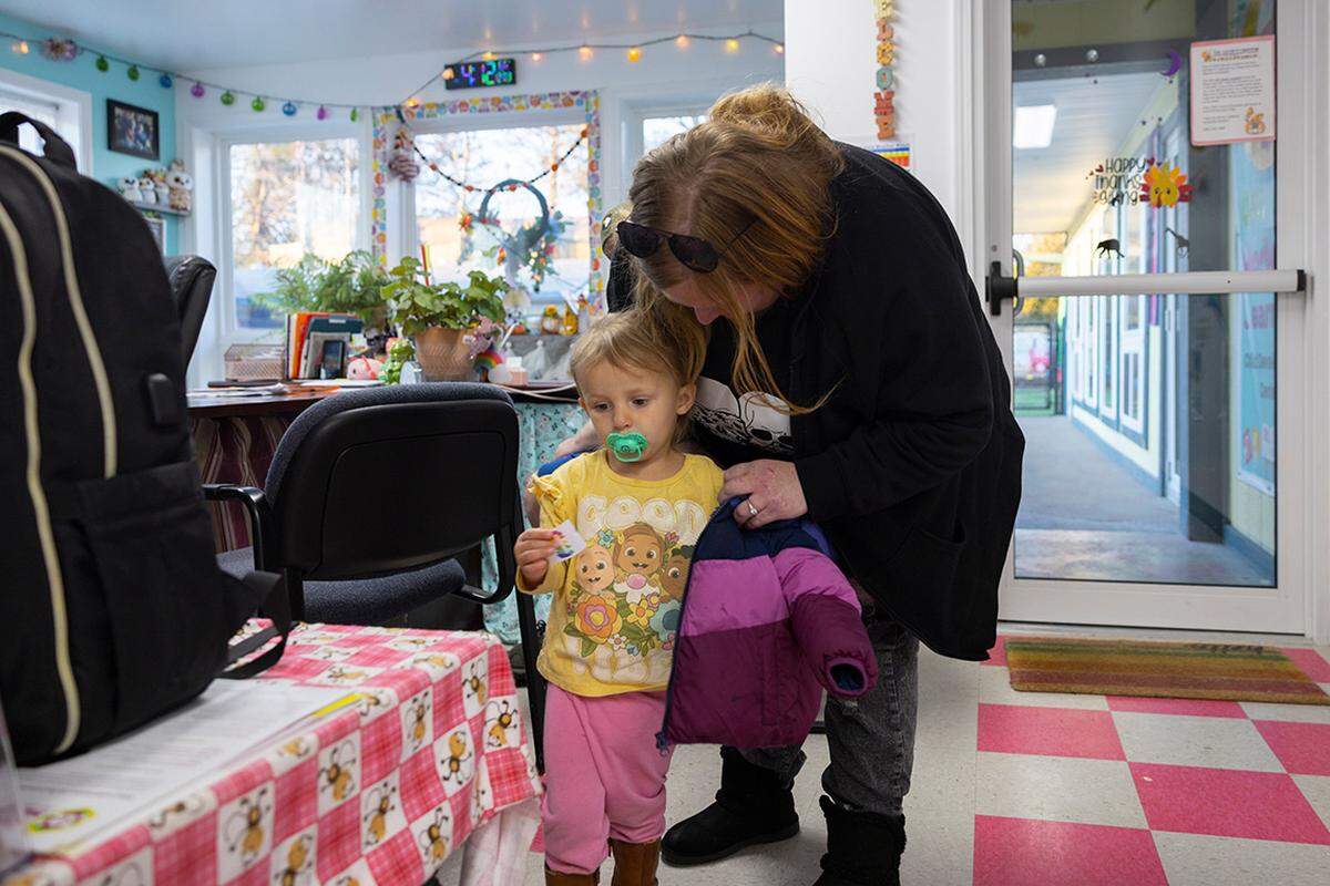 When Rachel Clover, 36, talks about OWL, she breaks down in tears. She’s been on her own with two girls, ages 8 and 3, since her fiancé died by suicide last summer, and child care had already been a battle for years — Clover said she had to pull her older daughter out of another facility after she was left sitting in the same diaper all day. Clover tried working nights while family and friends watched the kids, but it left her frazzled and sleep deprived, and she ultimately switched jobs. When OWL opened just a few miles from her public housing in Jonesboro, it felt like a godsend. “Heather never said anything if I was late for pickup because I just needed a moment to breathe,” she said. “I don’t want to get all choked up, but it’s true. Without having somewhere safe for my daughter to be, I won’t be able to work, I won’t be able to survive.”