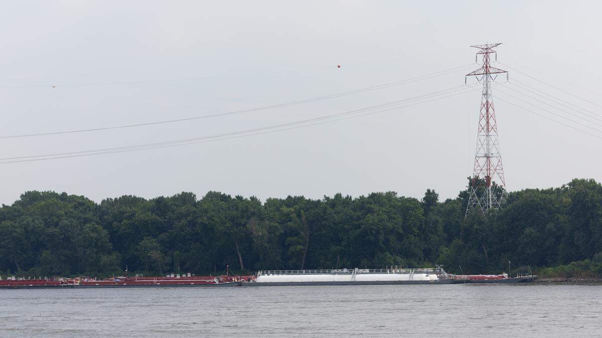 A barge at the Melvin Price Lock and Dam was the scene where a helicopter crashed in Alton, Ill. on the morning of Aug. 7.