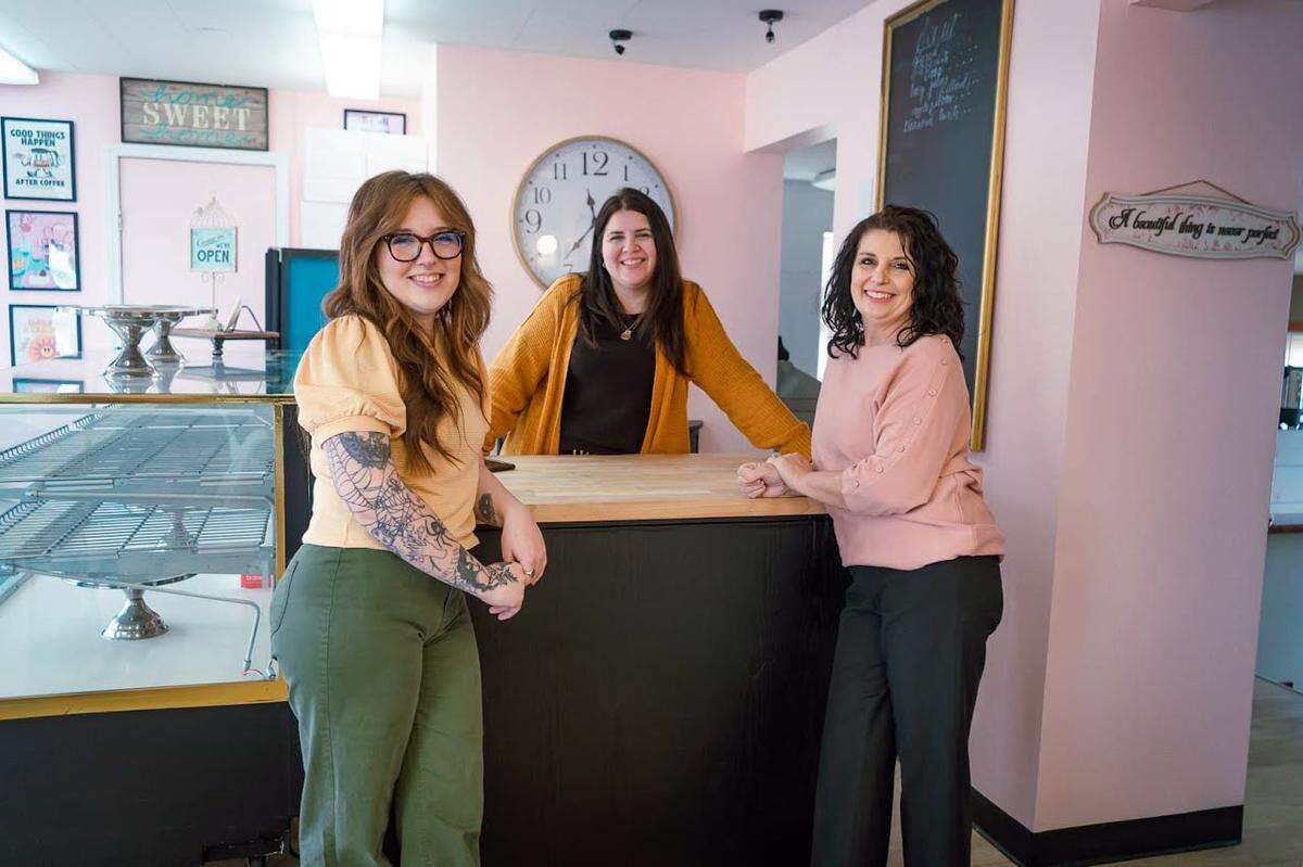 The owners of Azúcar, Old City Bakery, left to right, Morgan Hortado, Brooke Romero and Jeanetta Mitchem