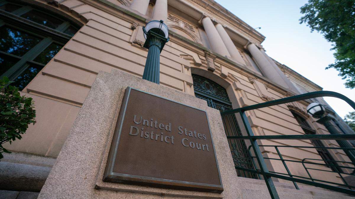 Outside of the federal court in East St. Louis, Ill.
