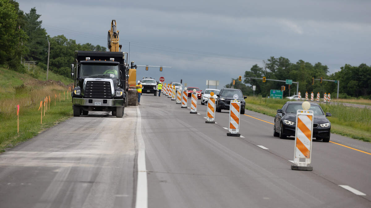 A 55-year-old man working on a St. Clair County road construction project was hit and killed on Friday along Illinois 158, also known as Air Mobility Drive, near Shiloh, according to authorities.