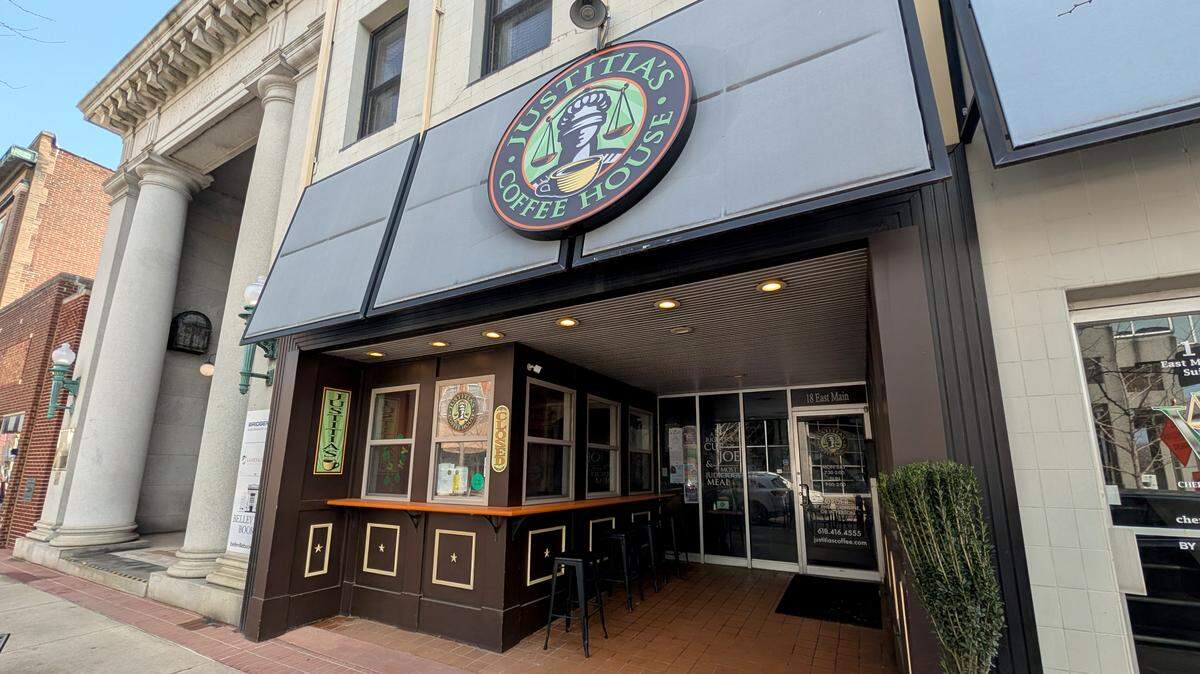 Justitia's Coffee House, 18 E. Main St., Belleville