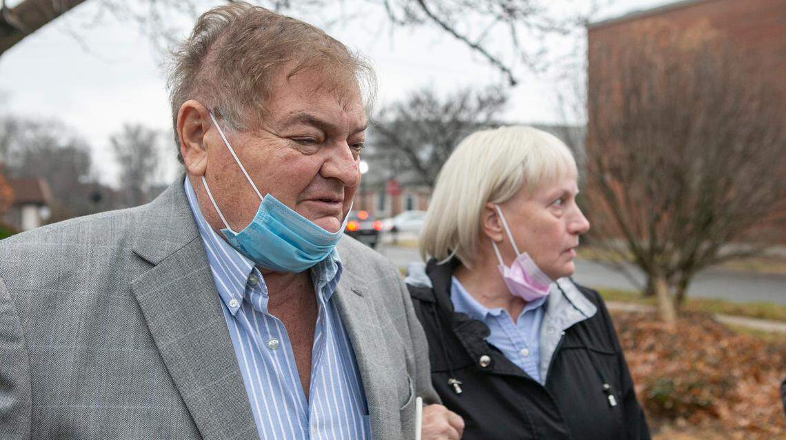 Lee Gori, the father of Randy Gori, speaks with members of the media after the sentencing of Timothy Banowetz in the murder of his son.