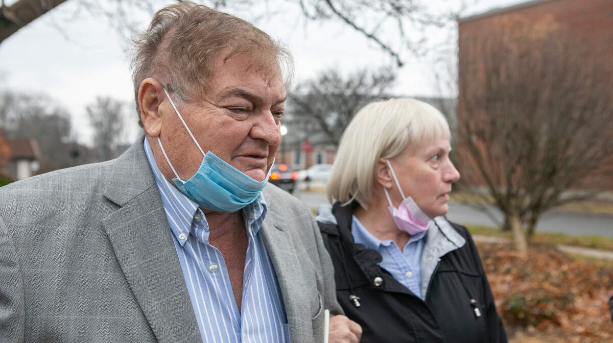 Lee Gori, the father of Randy Gori, speaks with members of the media after the sentencing of Timothy Banowetz in the murder of his son.