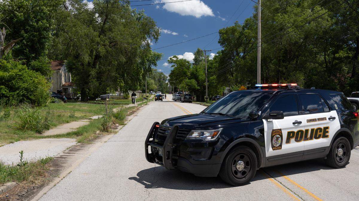At the scene of a homicide in Cahokia Heights, Ill. on July 5, 2024.