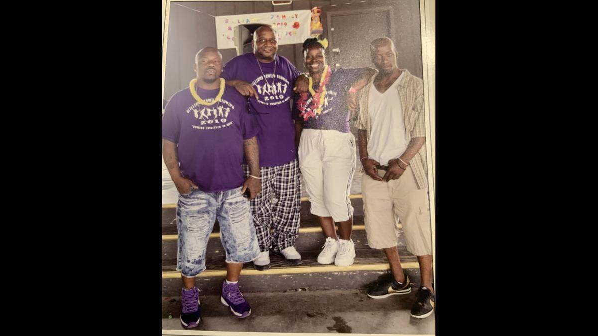 Clender Edmond Jr., right, is shown with three of his seven siblings, left to right, Douglas Edmond, Byron Hudson and Vickie Langston, in happier times.