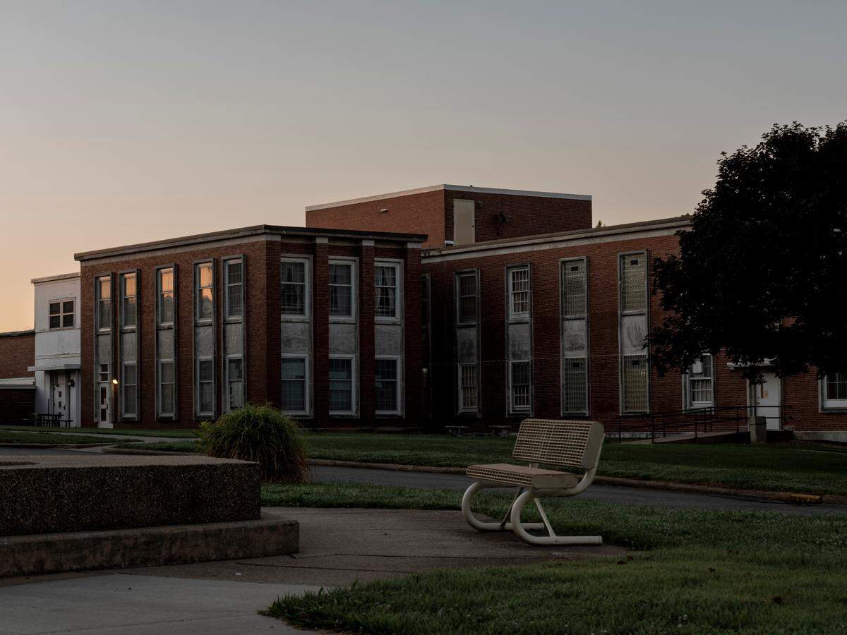 The state-run Choate Mental Health and Developmental Center is seen in Anna, Ill., Wednesday, July 13, 2022. The 150-year-old facility serves about 330 people annually. (Photo © Whitney Curtis for ProPublica)