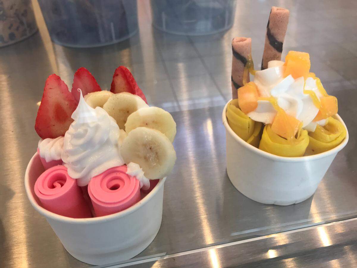 A look at the ice cream from Snow Factory Roll Ice Cream.