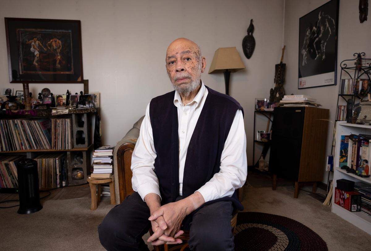 The Rev. Joseph A. Brown sits for his portrait at his home Monday, March 24, 2025 in Carbondale, Illinois. (Julia Rendleman for ProPublica)