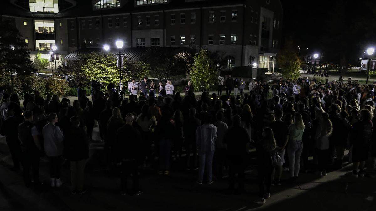Several hundred people gathered to remember SIU student Jacob Jurinek during a candlelight vigil on Monday evening in Carbondale. Jurinek was one of eight people killed last Friday at the Astroworld Music Festival in Houston.