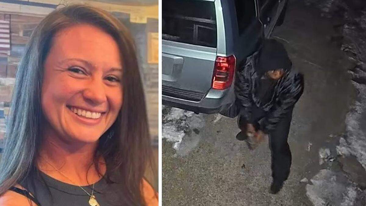 Portia Rowland, left, was shot and killed outside her Collinsville home Tuesday morning. Investigators later released a photo of a suspect captured by a security camera.