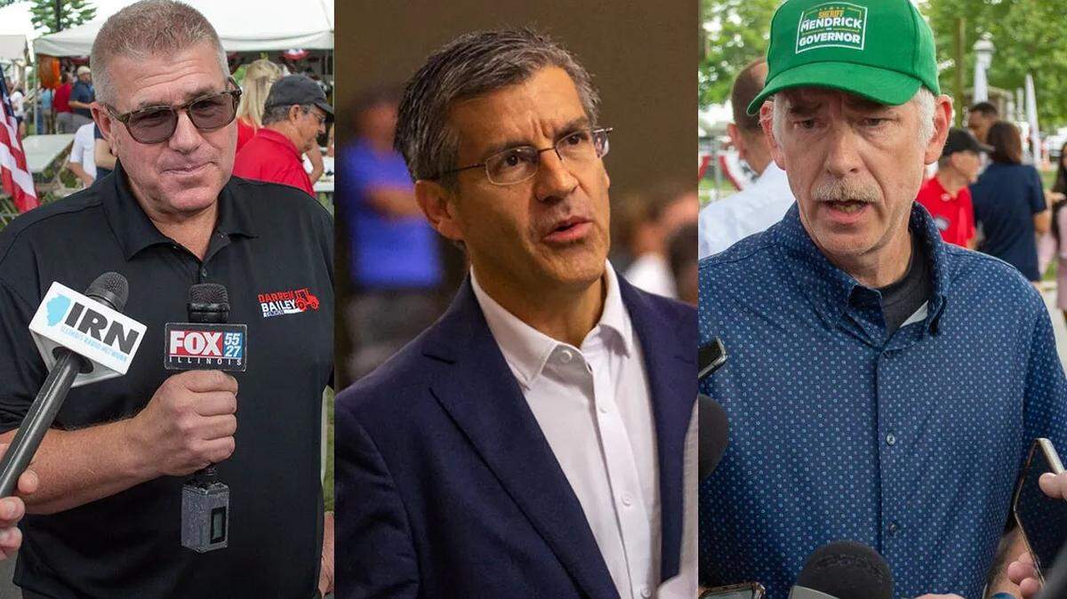 Darren Bailey, Ted Dabrowski and James Mendrick are among three Republicans vying for the governor’s seat.