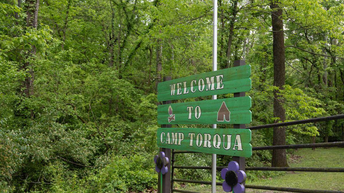 The sign outside Camp Torqua, which was on the verge of closing five years ago but was saved by community support and upgraded this year.