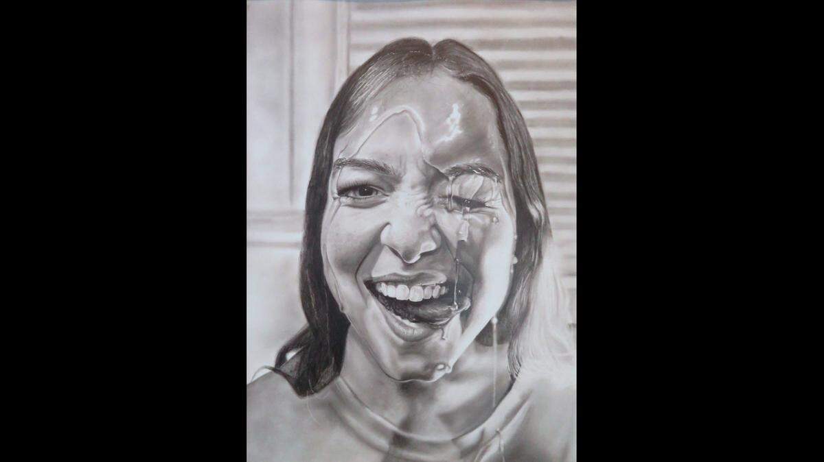 Meredith May of Centralia High School won the student Best of Show Award, a People’s Choice Award and an Artist’s Choice Award for the graphite artwork “Sticky Situation” at Belleville’s 2023 fine arts show Art on the Square.