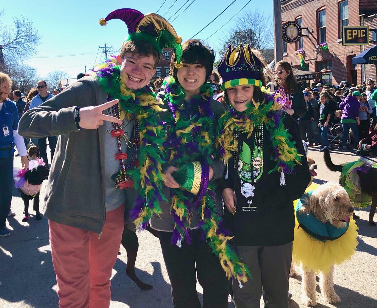 Some streets in the Soulard neighborhood of St. Louis were closed Sunday for spectators and marchers in the Soulard Mardi Gras pet parade.