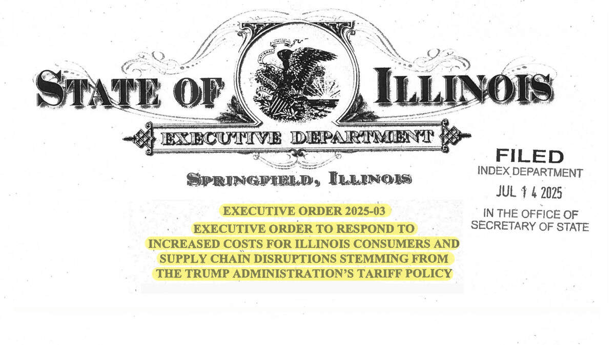 Gov. JB Pritzker issued his third executive order this year on Monday, which requires certain state agencies to draft plans to respond to federal tariffs.