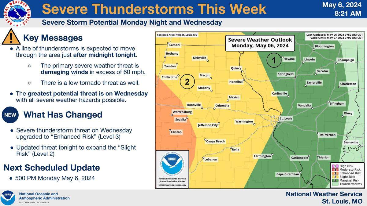 Look for more storms this week, the National Weather Service reports.